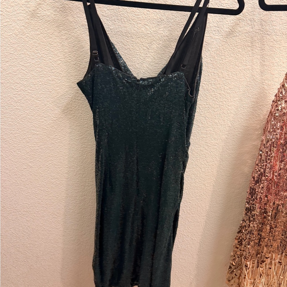 Grace Karin Emerald Sequin Backless Dress - image 2